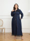 EVE Plus Size Tassel Long Sleeve Denim Maxi Dress GDAM-218336