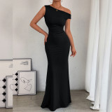 EVE Slash Shoulder Sleeveless Maxi Dress YMYF-9545