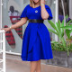 EVE Plus Size Ruffles V Neck Midi Dress GCZF-8627