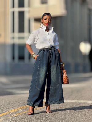 EVE Retro Denim Loose Wide Leg Jeans GYLN-2530