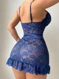 EVE Sling Lace Mesh See Through Lingerie Dress Set YQ-W847