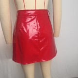 EVE Fashion Slim Zipper PU Leather Skirt GPBY-SK749