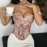 EVE Jacquard Oil Painting Fishbone Tank Top GPBY-VE730