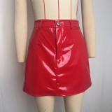 EVE Fashion Slim Zipper PU Leather Skirt GPBY-SK749