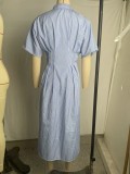 EVE Short Sleeve Stripe Shirt Dress GPBY-DR9921