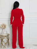 EVE Color Block Tie Up Long Sleeve Jumpsuit SFY-2794