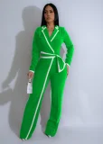 EVE Color Block Tie Up Long Sleeve Jumpsuit SFY-2794