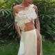 EVE Backless Sequin-Tie Top Split Solid-Color Skirt Set XEF-K24S59873