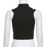 EVE Mesh Hollow Out Sleeveless Tops XEF-K21L10199