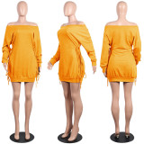 EVE Solid Color Long Sleeve Bandage Dress GTYZ-7031