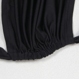 EVE Sexy Solid Color Ruched Wide Leg Jumpsuit GTYZ-7559