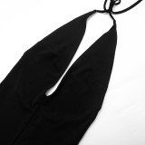 EVE Halterneck Tie Up Backless Slim Jumpsuit MXBF-J25JP466