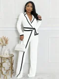 EVE Color Block Tie Up Long Sleeve Jumpsuit SFY-2794