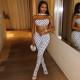 EVE Polka Dot Print Wrap Chest Top Two Piece Pants Set GDSF-D25ST573