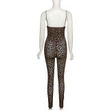 EVE Sexy Leopard Print Sling Jumpsuit XEF-K21Q05102
