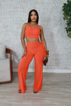 EVE Sexy Solid Color Ruched Wide Leg Jumpsuit GTYZ-7559