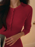 EVE Long Sleeve Knits Long Dress GZJF-10204