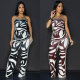 EVE Print Wrap Chest Loose Two Piece Pants Set GTYZ-7496