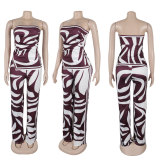 EVE Print Wrap Chest Loose Two Piece Pants Set GTYZ-7496
