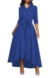 EVE Solid Color Long Sleeve Maxi Dress SMR-12134