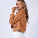 EVE Solid-Color Lambswool Zipper Jacket SSNF-2021857