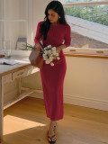 EVE Long Sleeve Knits Long Dress GZJF-10204