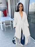 EVE Solid Color Tassel Sweater Coats TR-1220
