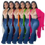 EVE Solid Color Tassel Sweater Coats TR-1220