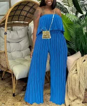 EVE Solid Color Wrap Chest Press Palted Pants Suit ZDF-31339