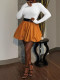 EVE Solid Color Long Sleeve Tops Two Piece Skirts Set ZDF-31390