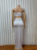 EVE Hot Drill Slash Shoulder Tank Tops Long Skirts Suit GMYU-8628