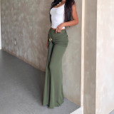 EVE Solid Color Low-waisted Long Skirt GZJF-6642