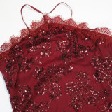 EVE Sleeveless Sequin Irregular Maxi Dress CYA-902186