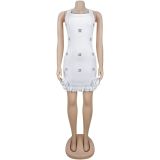 EVE Sleeveless Hot Drill Mini Dress BY-7593