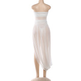 EVE Off Shoulder Pleated Solid Color Maxi Dress XEF-K25D89153