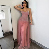 EVE Sexy Hot Drill Tie Up Sling Evening Dress CYA-902059