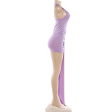 EVE Sleeveless Solid Color Backless Mini Dress DLSF-K25D88864