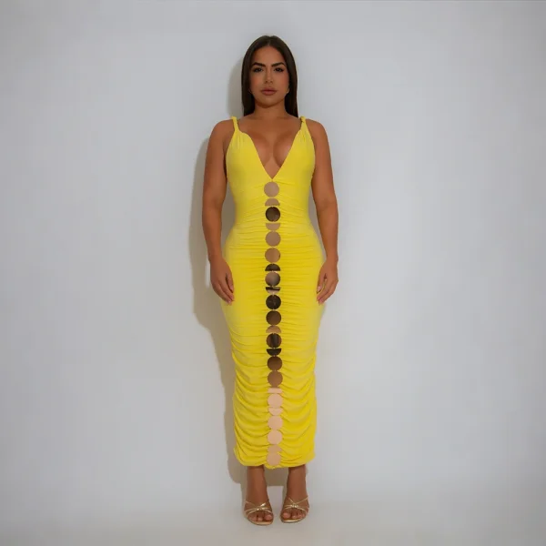 EVE Solid Color Sleeveless Sling Maxi Dress CYA-902006