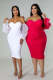 EVE Plus Size Mesh Long Sleeve Midi Dress GHXF-HX0204