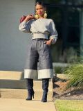 EVE O Neck Long Sleeve Short Sweatshirts GYLN-0312