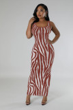 EVE Zebra-Print Sleeveless Maxi Dress QYMF-3146