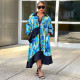 EVE Plus Size Print Irregular Loose Shirt Dress NNWF-8028