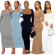 EVE U Neck Long Sleeve Maxi Dress NIK-NK321