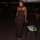 EVE Solid Color Halterneck Backless Maxi Dress GJYO-303861