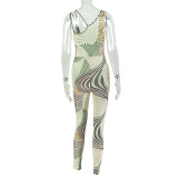 EVE Sexy Sling Backless Print Tight Jumpsuit GJYO-006309