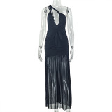 EVE Solid Color Sleeveless Split Maxi Dress GJYO-303131
