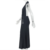EVE Sleeveless Backless Ruched Maxi Dress GJYO-303885