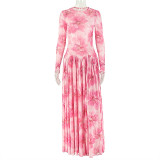 EVE Print Long Sleeve Maxi Dress GJYO-303939