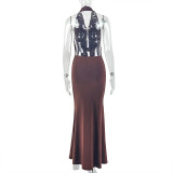 EVE Sleeveless Backless Ruched Maxi Dress GJYO-303885
