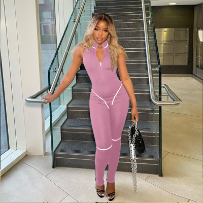 EVE Sexy Sleeveless Zipper Jumpsuit MDF-5300